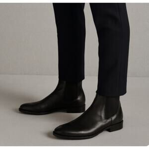 Vercini Men's SZ 43 US SZ 10 Handmade Chelsea Boots In Black Pull On Minimal